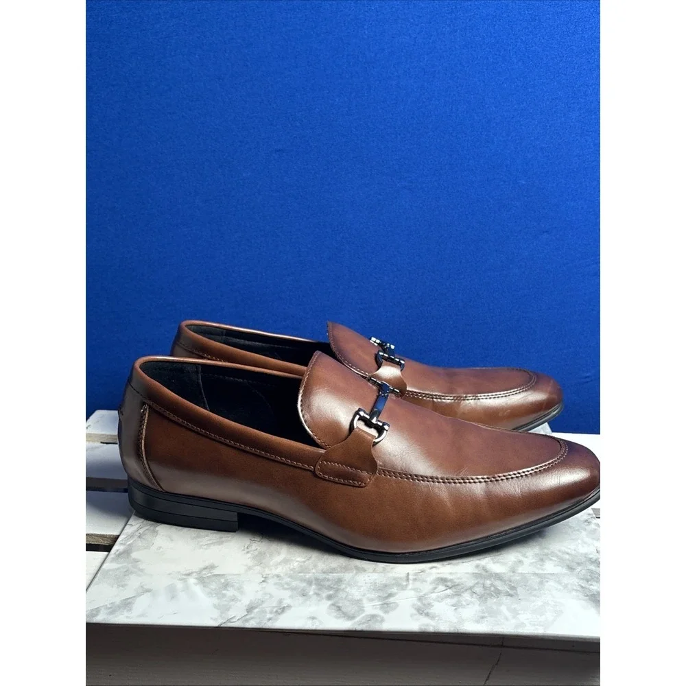 ALFANI Men's Brown Otis Bit Slip-On Loafers with Buckle Size 11 M